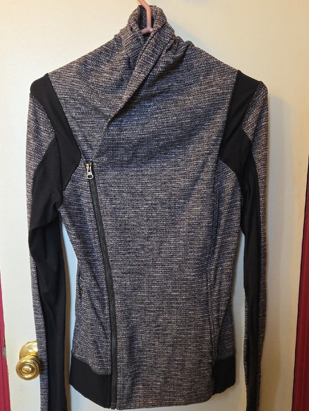 Lululemon Heathered Grey Asymmetrical Zip Jacket